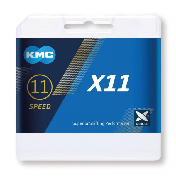 Kmc Cadena X11 1/2x11/128 118 Eslabones 5.65 Mm Plata/negro