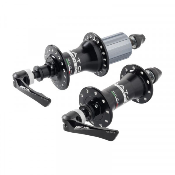 Miche Juego De Bujes Syntesi Primato Shimano 28 Agujeros Delantero 130mm Trasero 160 Negro