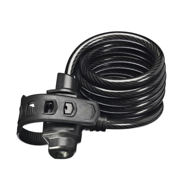 Trelock Cable Espiral Antir.  180cm ø 10mm Sk 222/180/10 Fixxgo Negro