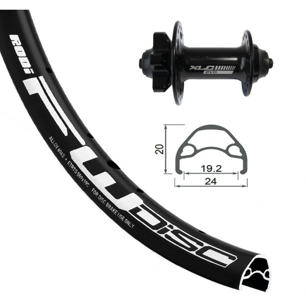 Xlc Fw-a05 Rued Del.24x1.90 Rodi Disco 32 Aguj.6 Tornillos 100x15mm Valv.8.5mm 507-19 S/ojetes Alu.n