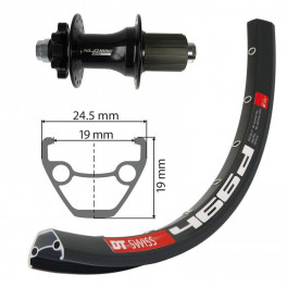 Xlc Rueda Trasera 29 Llanta Dt Swiss Eje 12-142mm 6 Agujeros Negra
