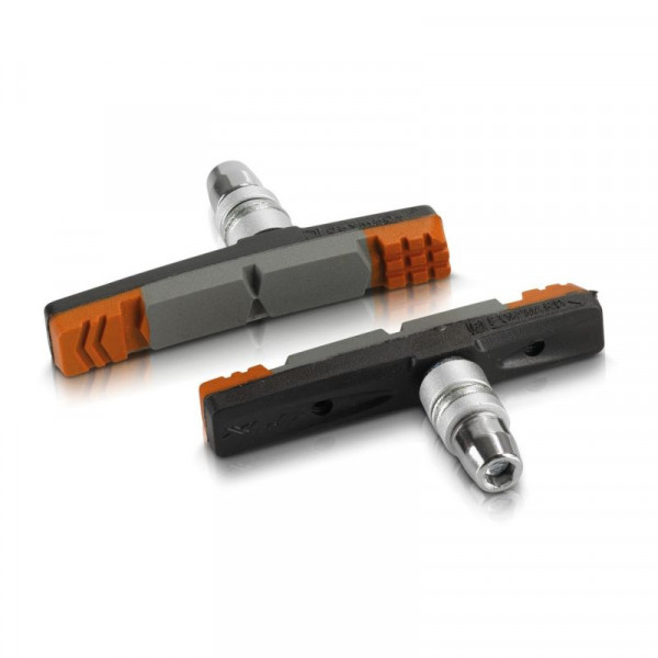 Xlc Bs-v09 Kit 4 Zapatas Cartridge V-brake 70 Mm Negro/gris/naranja
