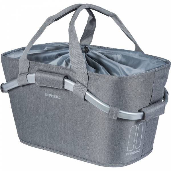 Basil Cesto Con Asa Trasera 2day Carry Poliester Con Placa Adaptadora Mik Gris