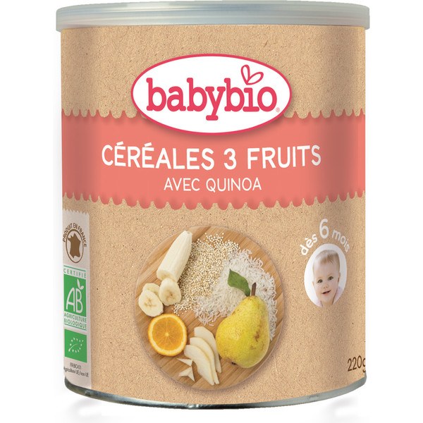 Babybio Cereales 3 Frutas 220 Gr