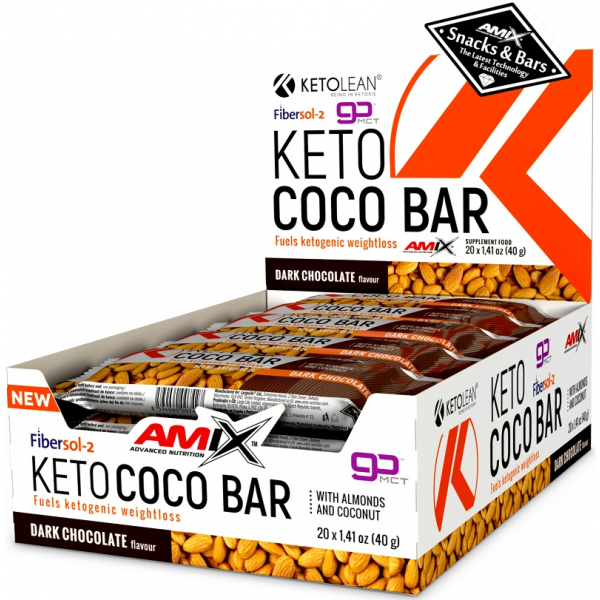 Amix Ketolean Keto Coconut Bar 20 Barras X 40 Gr