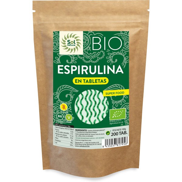 Solnatural Spirulina In Bio Compresse 200 Compresse