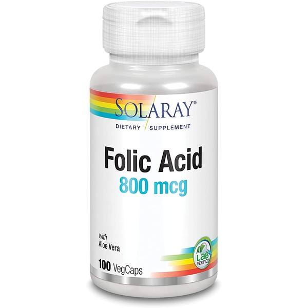 Solaray Acido Folico 800 Mg 100 Vcaps