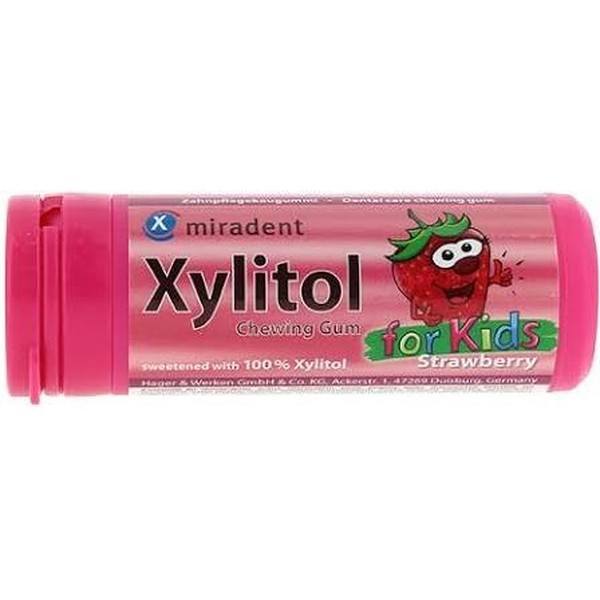 Miradent Xylitol Chicle Sabor Fresa Bote 30 Ud X 30 Gr