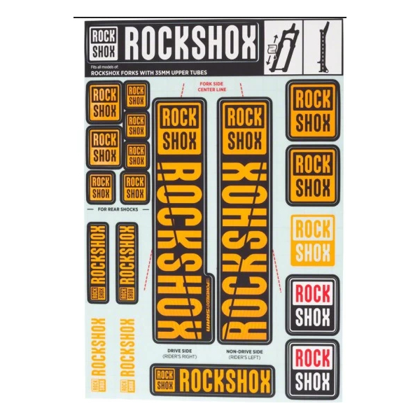 Rockshox Rec Kit Adhesivos Barra 35mm Ne01 Yellow