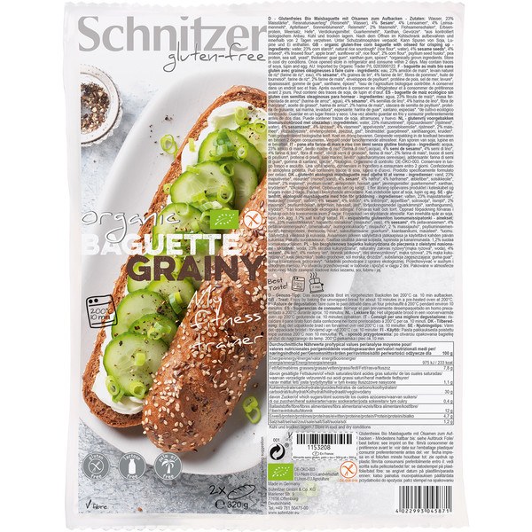 Pane Schnitzer Baguette Semi Granuloso S/g Schnitzer 320 G