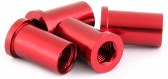 Msc Hembras Alu 1 O 2 Platos+protect Platos 4 Uds Rojo Anodizado