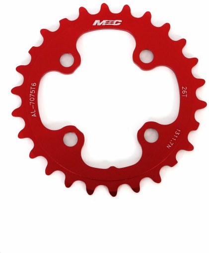 Msc Plato Cnc Alu7075 4brazos 64 Mm 26d Rojo Anodizado