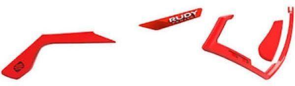 Rudy Project Temple Tips  Nose Pads Side Emblem  And Multitool  Red Fluo Rubber - Red Fluo / White Emblems