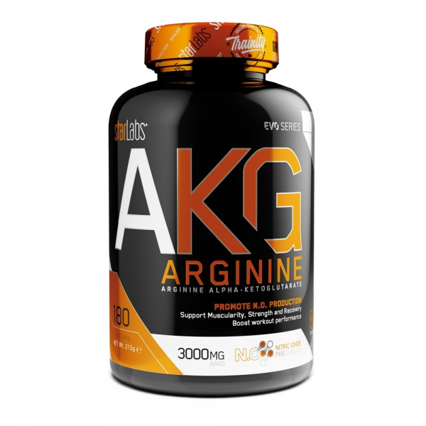 Starlabs Nutrition Acides Aminés Arginine AKG 180 Caps Arginine Alpha Keto-Glutarate 3000 - Vasodilatation et congestion musculaire