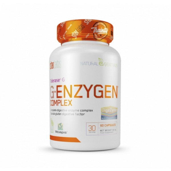 Starlabs Nutrition Digestive Enzymes G-enzygen 60 Caps - Améliore la digestion, réduit l'inconfort dû au lactose et au gluten