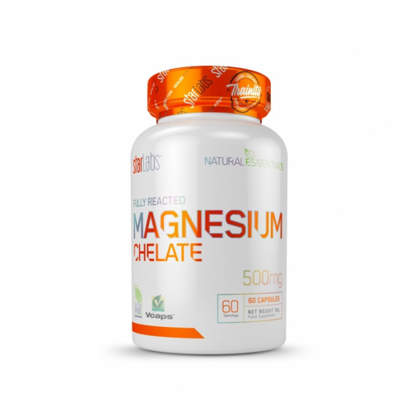 Starlabs Nutrition Magnesium Chelate 60 Caps - Bisglicinato de Magnésio, melhora a recuperação muscular