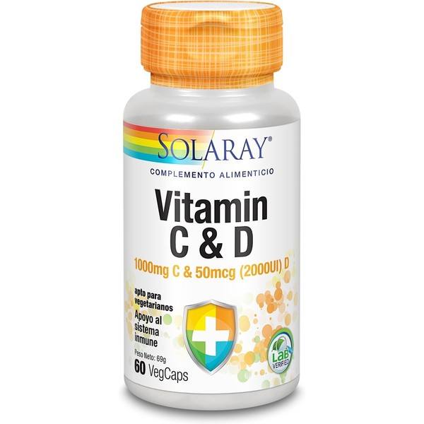 Solaray Vitamin C & D 60 VKapseln
