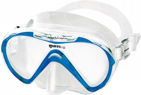 Mares Máscara Seahorse Azul Reflex Clam Shell