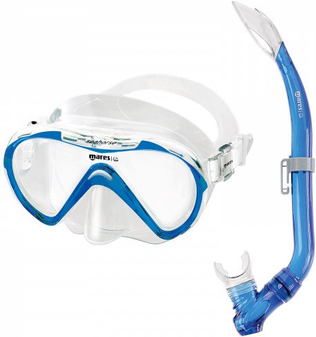 Mares Máscara + Tubo Seahorse Azul Reflex Clam Shell