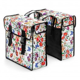 Alforje Manjericão Mara Xl com refletivo branco/flores à prova d'água 35l