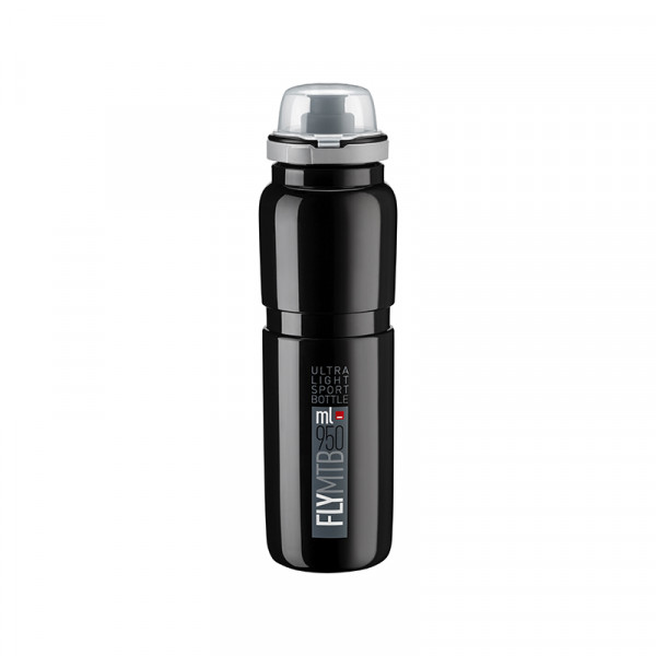 Elite Bidon Fly Mtb preto logotipo cinza 950 Ml