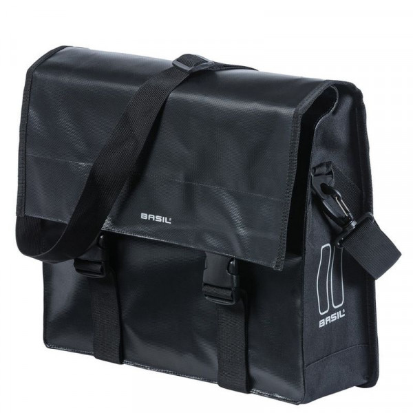 Basil Bolsa Trasera Urban Load Messenger Impermeable Negro 15-17l