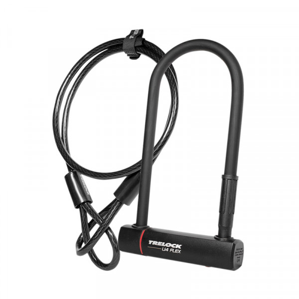 Trelock U Cadeado U4 Flex Com Suporte Zb 401 230 - 102 Mm ø 14 Mm Preto