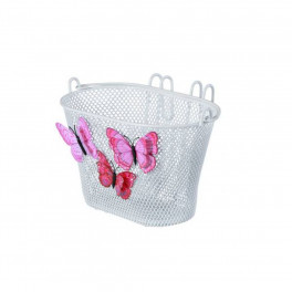 Cesta Frontal Manjericão Infantil Jasmim Aço Branco/borboletas (28x20x19 Cm)