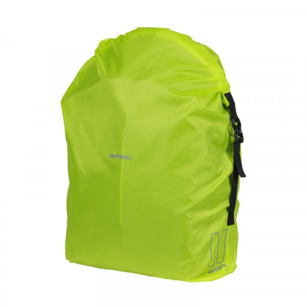 Couverture de sac à dos imperméable Basil Keep Dry And Clean Vertical Hook-on Reflective Yellow