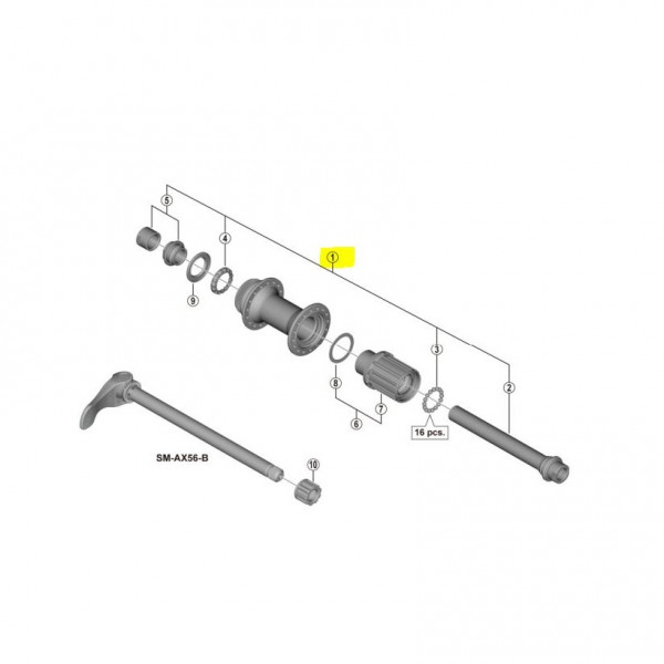 Shimano axe complet Fh-mt400-b 148mm