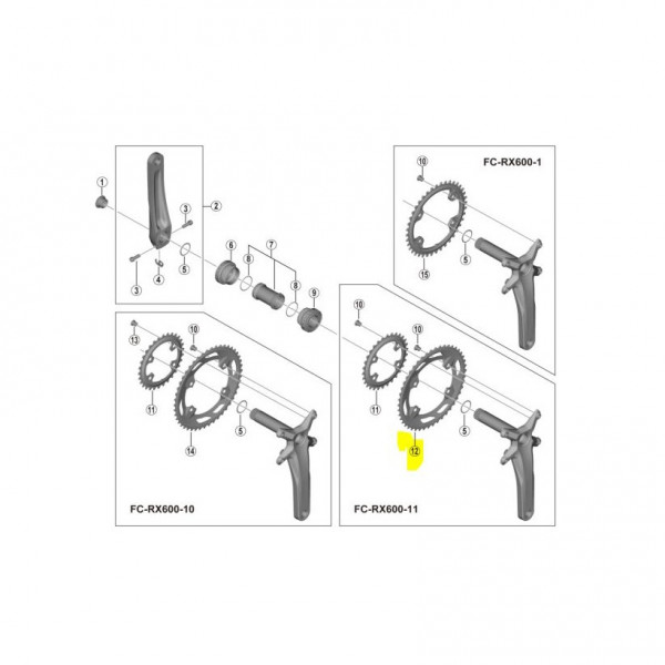 Pédalier Shimano 46d Grx Rx600 (46/30) 11sp.