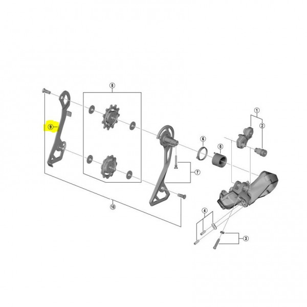 Crémaillère de dérailleur Shimano Int.Rd-r8050 Gs