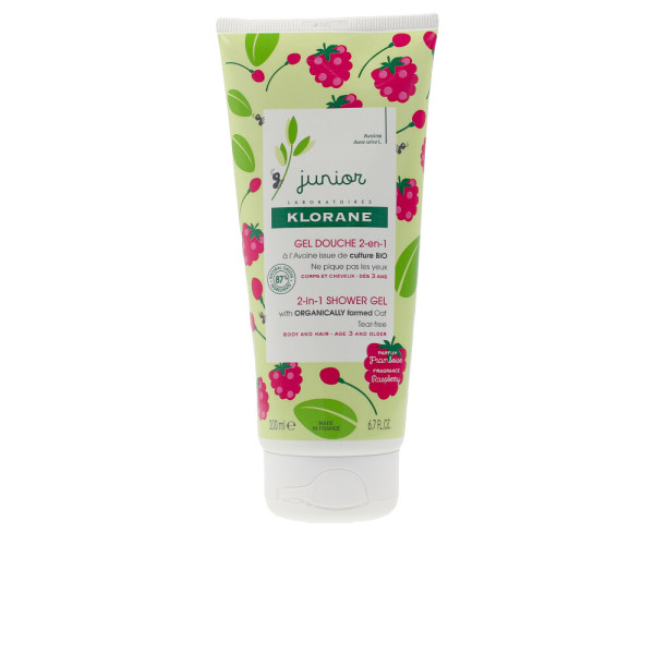 Klorane Junior Bath Gel Hair&body Raspberry 200 Ml Unisex