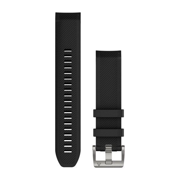 Garmin Quickfit 22 Bracelet de montre en silicone noir (argent)