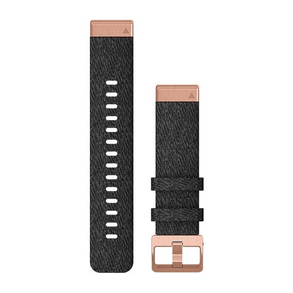 Garmin Quickfit 20 Bracelet montre en nylon noir marbré avec boucle en or rose
