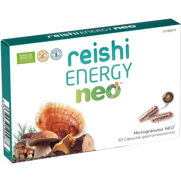 Neo Reishi - Energy 30 Capsules - Complément alimentaire qui augmente l'énergie et réduit la fatigue - Aux champignons bio