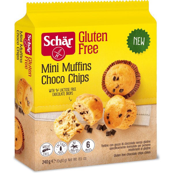 Dr. Schar Mini Muffins Choco Chips (6x40 Gr) - Sans Gluten