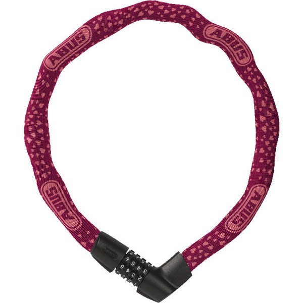 Abus Cadena Tresor 1385/75 (6mm) Corazones - Cereza