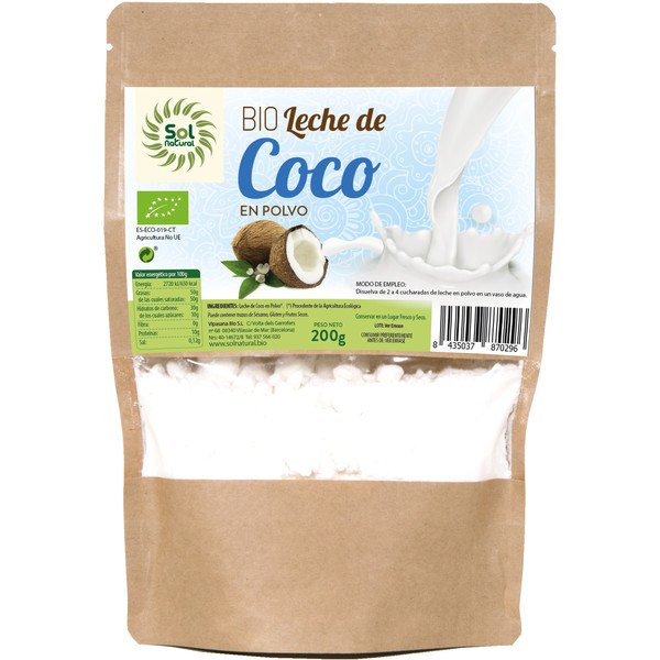 Solnatural Lait de Coco en Poudre Bio 200 G