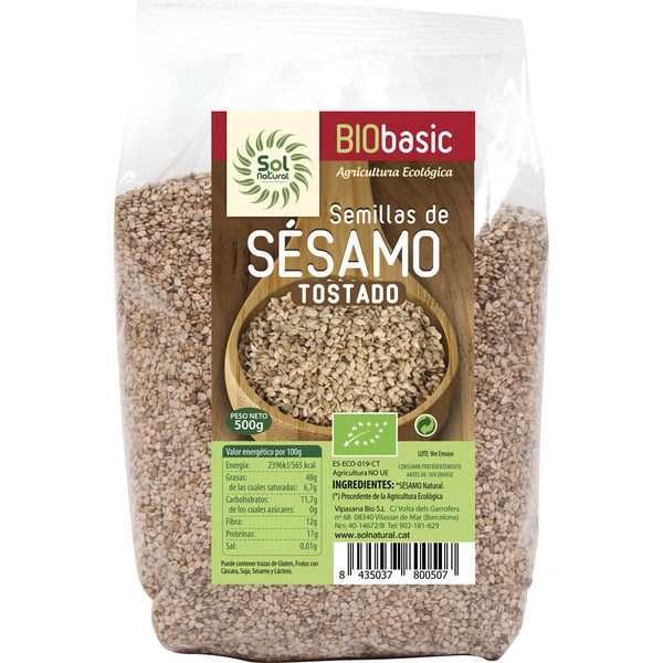 Sementes de Gergelim Torradas Solnatural Bio 500 G