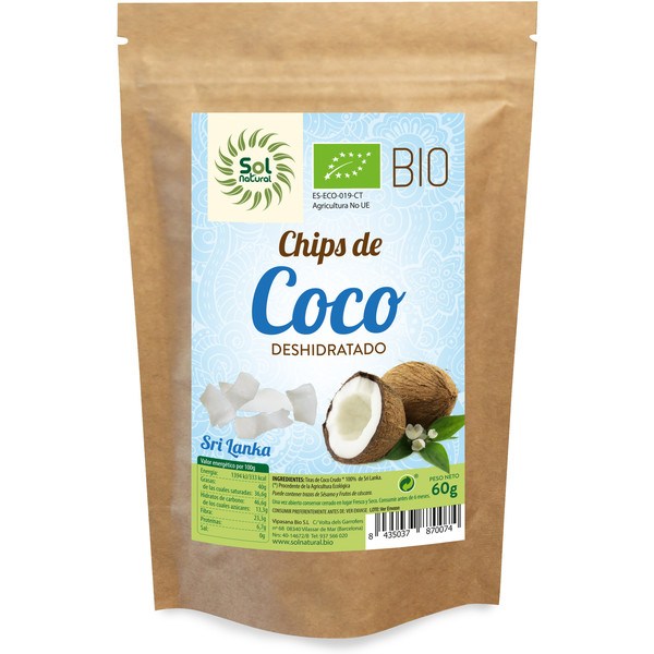 Solnatural Chips De Noix De Coco Bio Sri Lanka 60 G