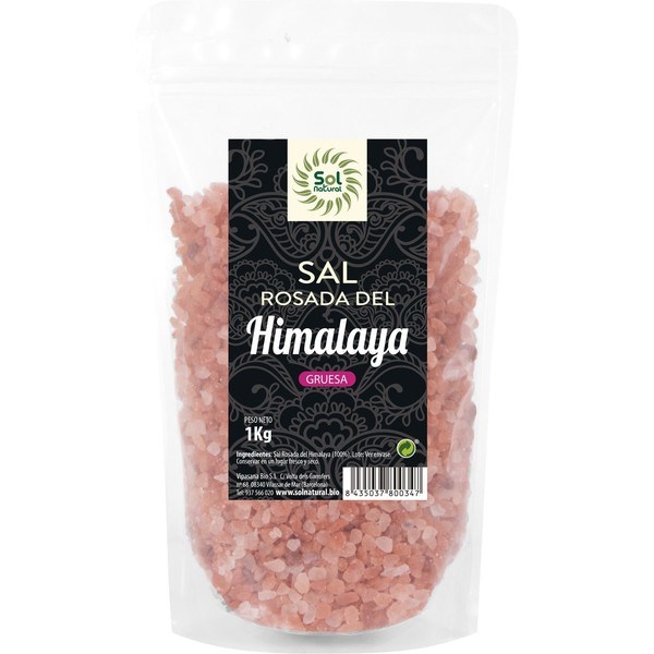 Solnatural Sal Grosso Rosa do Himalaia 1 Kg