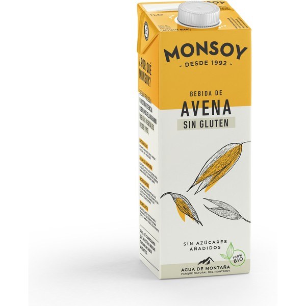Bebida Orgânica de Aveia Monsoy Sem Glúten 1 L