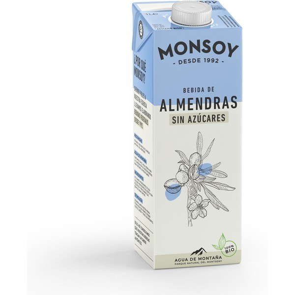 Monsoy Bio-Mandelmilch ohne Zucker 1 L