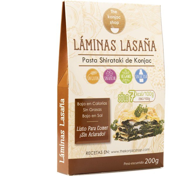 The Konjac Shop Feuilles Lasagnes Konjac 200 G