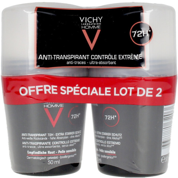 Vichy Deodorant Anti-transpirant 72h Anti-trace Roll-on Lote 2 Piezas Unisex