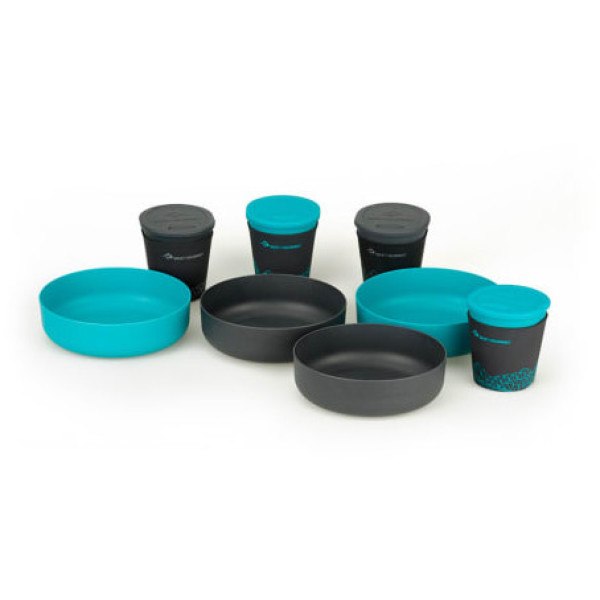 Ensemble de camping 4 personnes Sea To Summit Delta Light Rigid Dinnerware 4.4 Pacific Blue-Grey