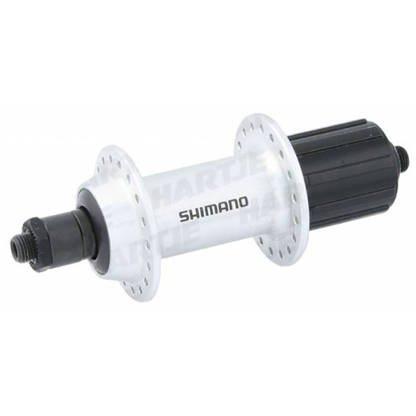 Shimano Nucleo Tourney Fh-tx500 Frein à jante 36 trous avec écrou 135x146 Mm 8/9v noir/argenté