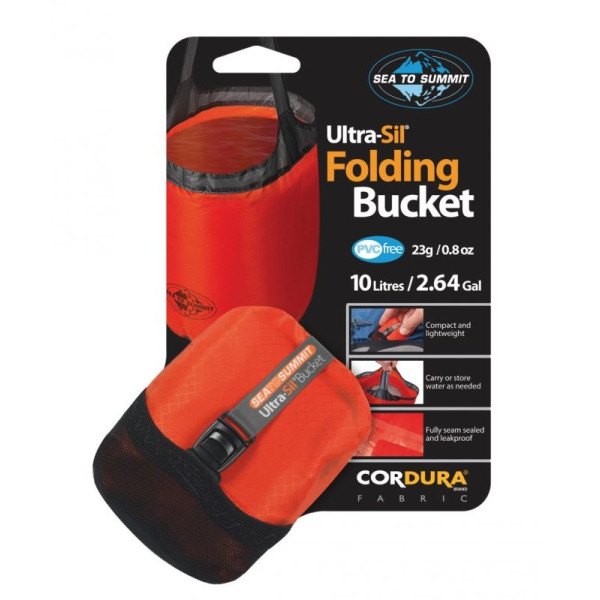 Sea To Summit Ultra-sil™ Folding Bucket 10 L Naranja-negro