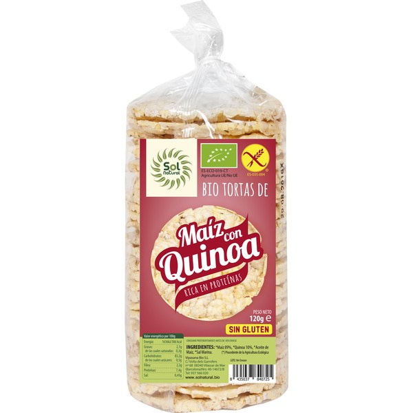 Solnatural Tortas De Maiz Con Quinoa Bio Sin Gluten 120 G